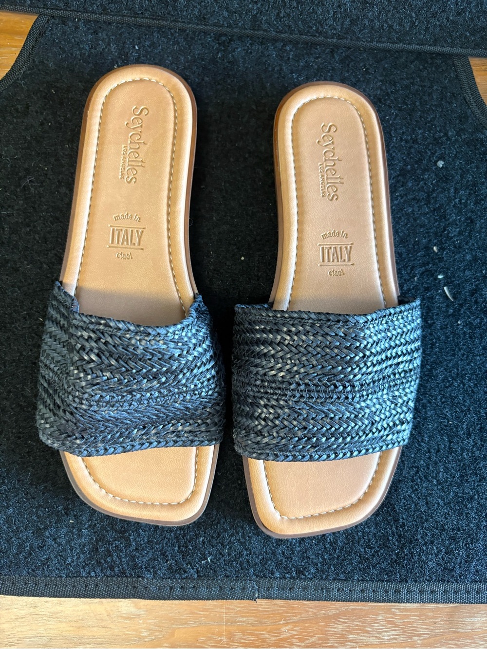 🖤 Seychelles Made in Italy Woven Slide Sandals Women’s Size 7 NWOT 🖤